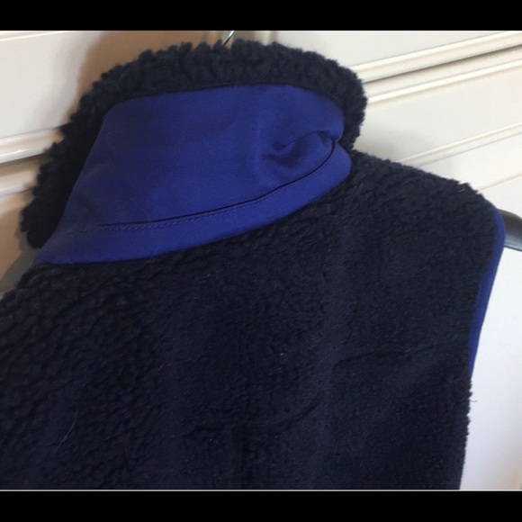 J.Crew Factory Sherpa shearling style navy vest M - Picture 6 of 7
